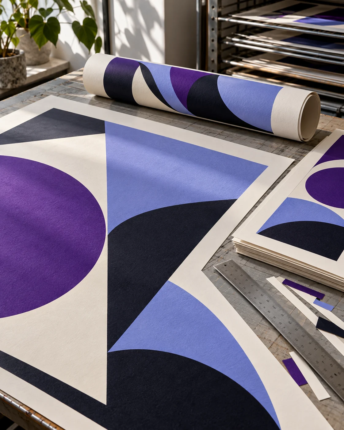 Abstract campaign posters and print production tools