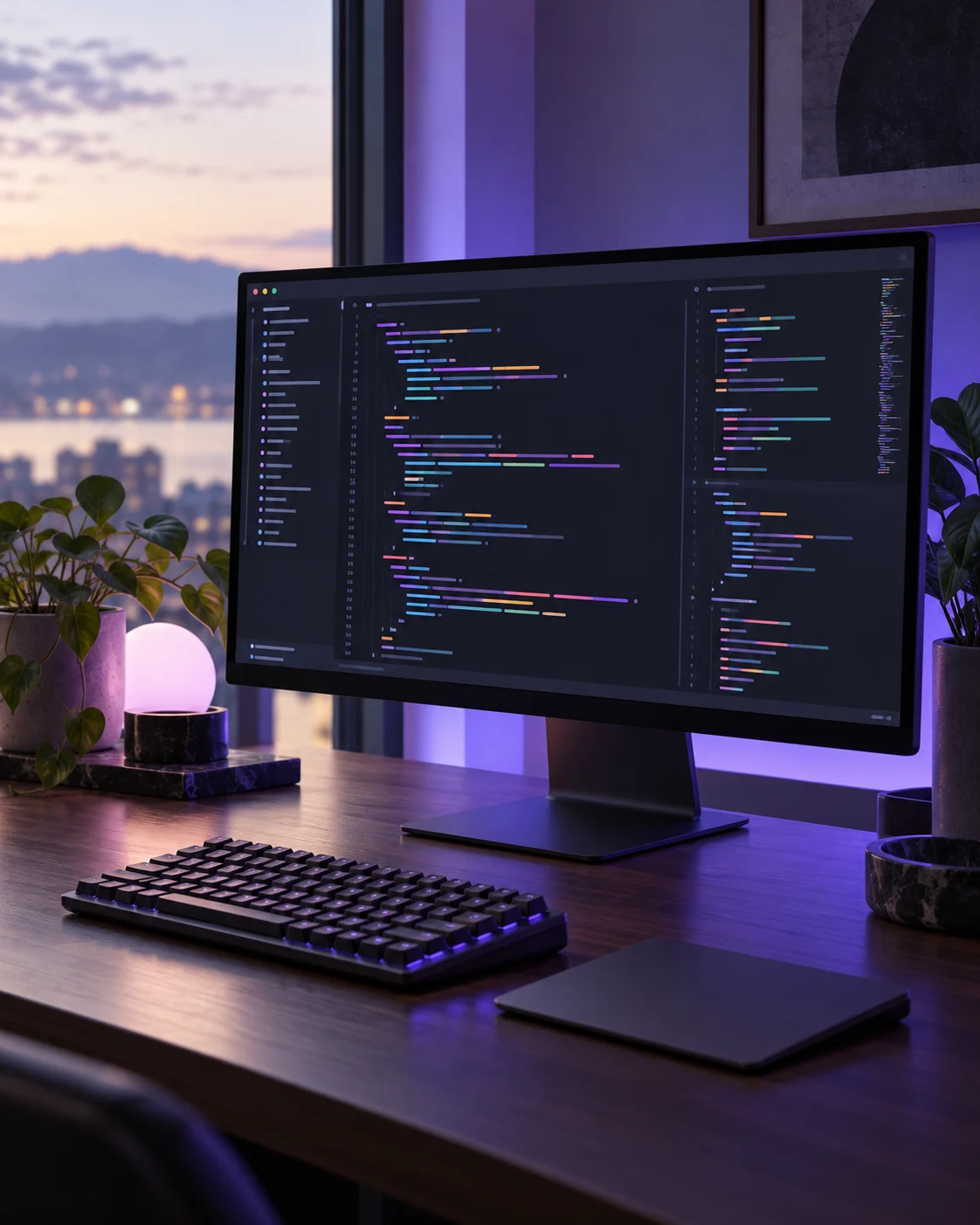 Custom development workspace with an abstract code editor